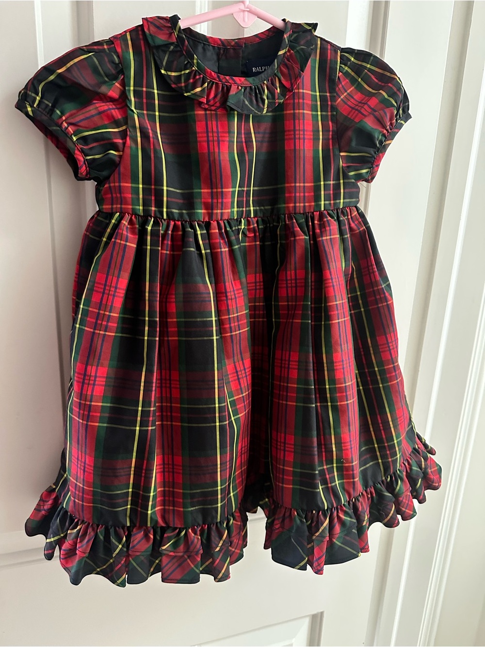Ralph Lauren Red & Green Plaid baby Girls' Holiday Dress size 18months